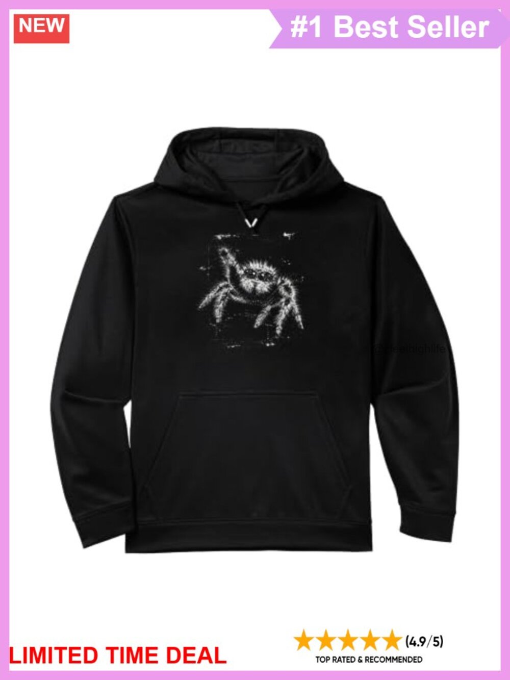 Graphic Hoodie Performance Spider Print 100% Polyester Classic Fit